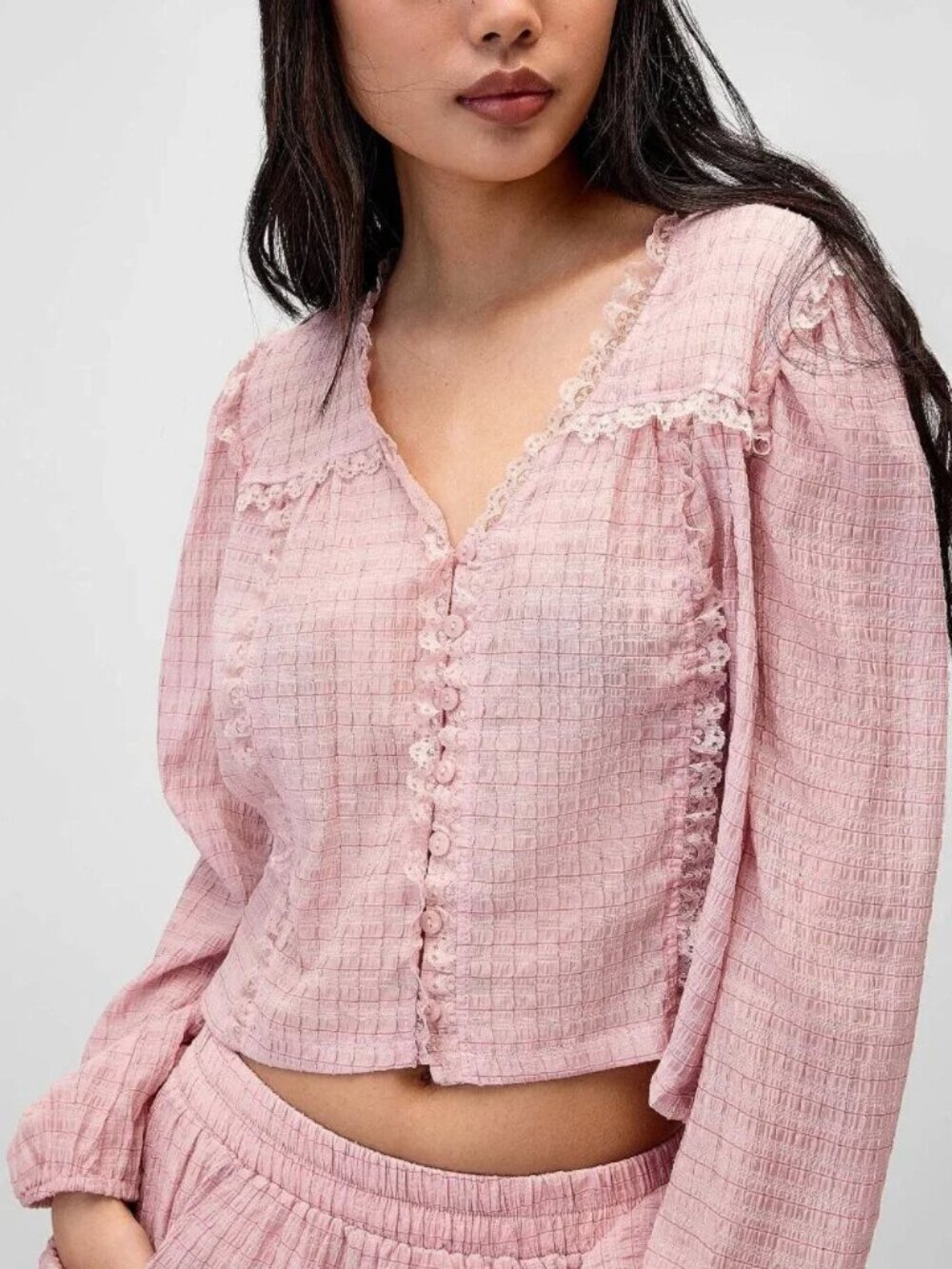 NWT Checkered babydoll shirt